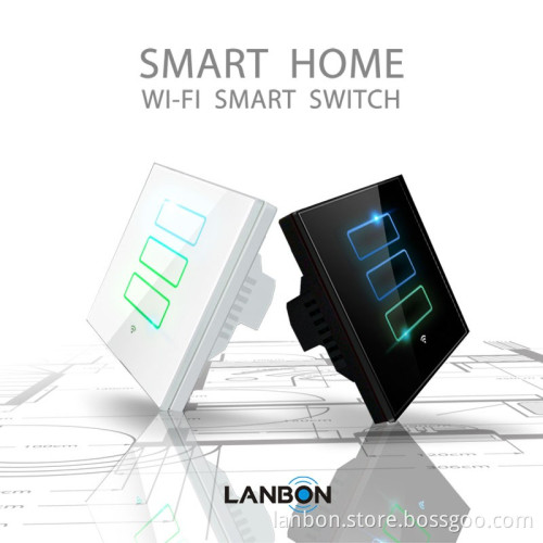3-gang Europe standard Wifi control light wall swtich for home automation system control by Android and IOS APP